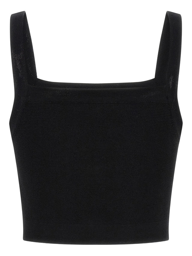 Knit bralette top with buttons