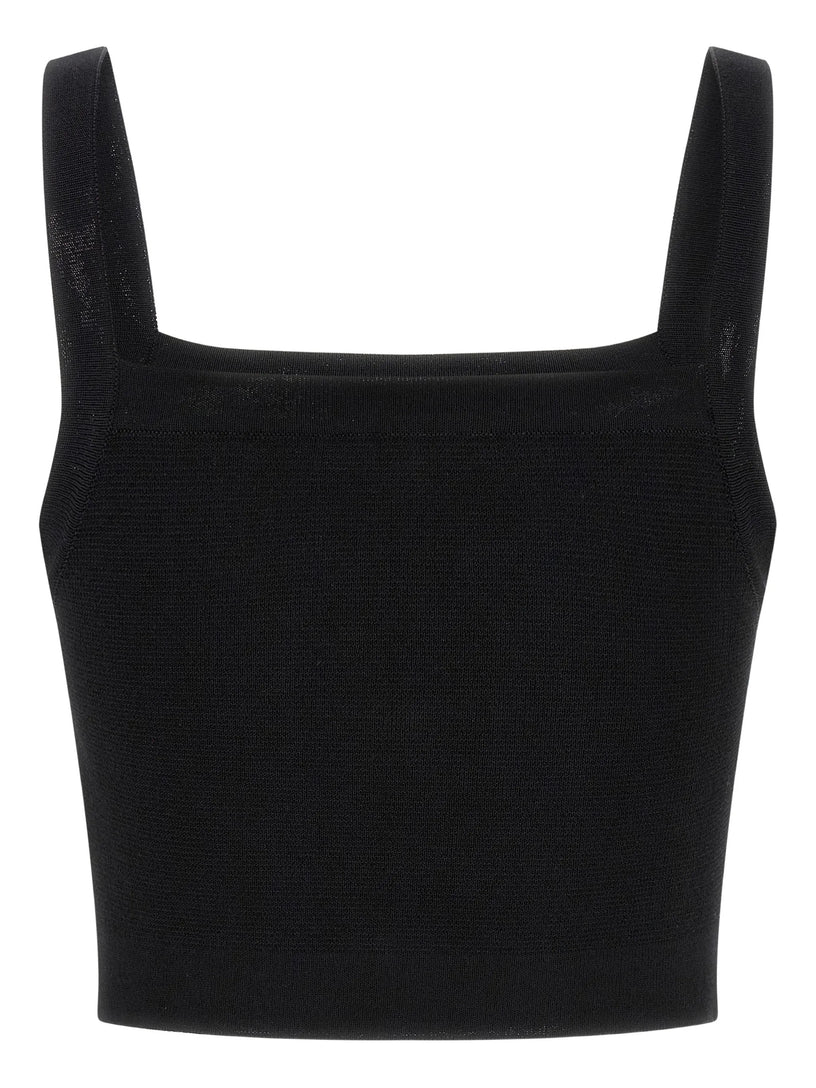 Knit bralette top with buttons