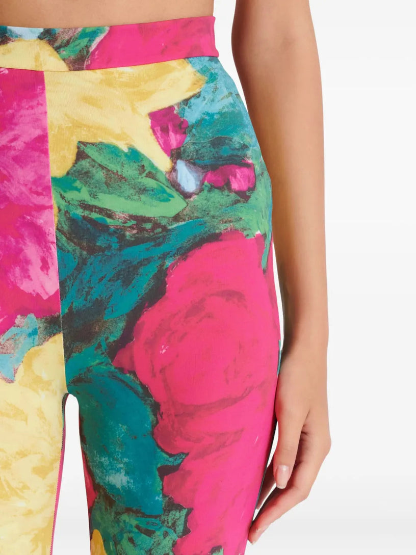 Jersey leggings with roses print