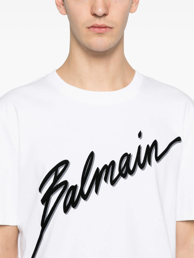 Balmain Lettre flocked T-shirt