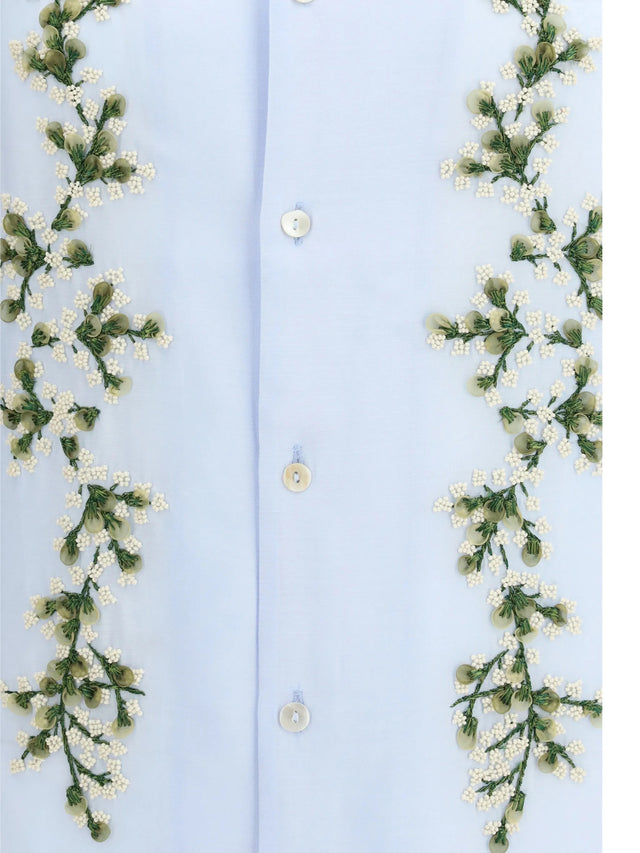 Tinees floral-embroidered shirt