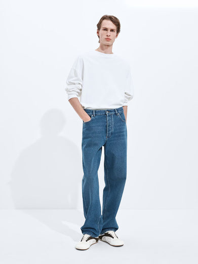 Medium Indigo Wide Leg Jeans