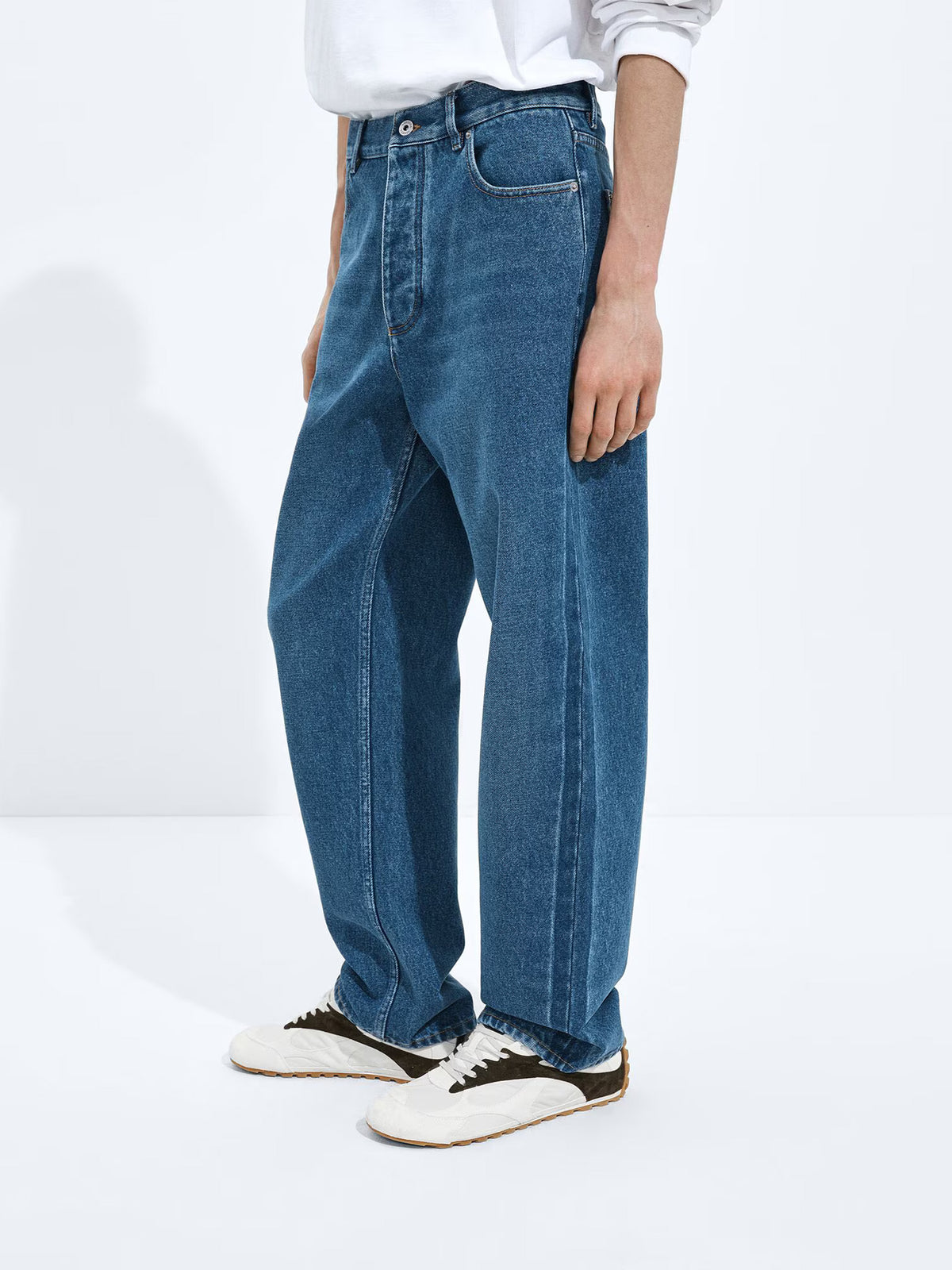 Medium Indigo Wide Leg Jeans
