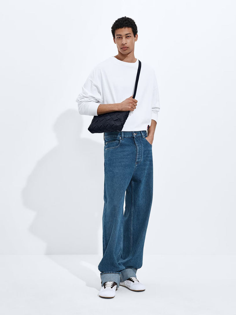 Medium Indigo Turned-Up Jeans