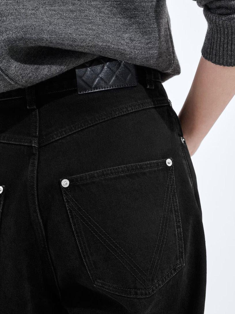Faded Black Wide Leg Jeans