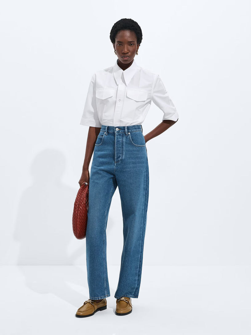 Medium Indigo Wide Leg Jeans