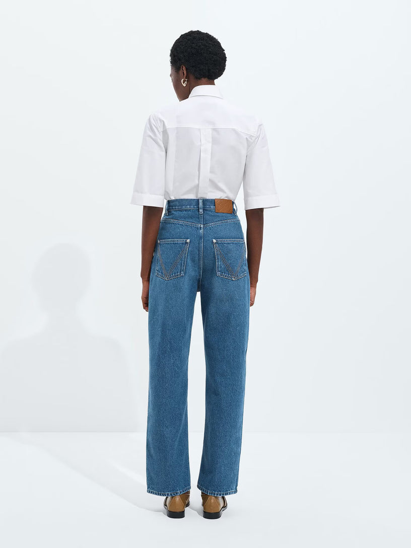 Medium Indigo Wide Leg Jeans