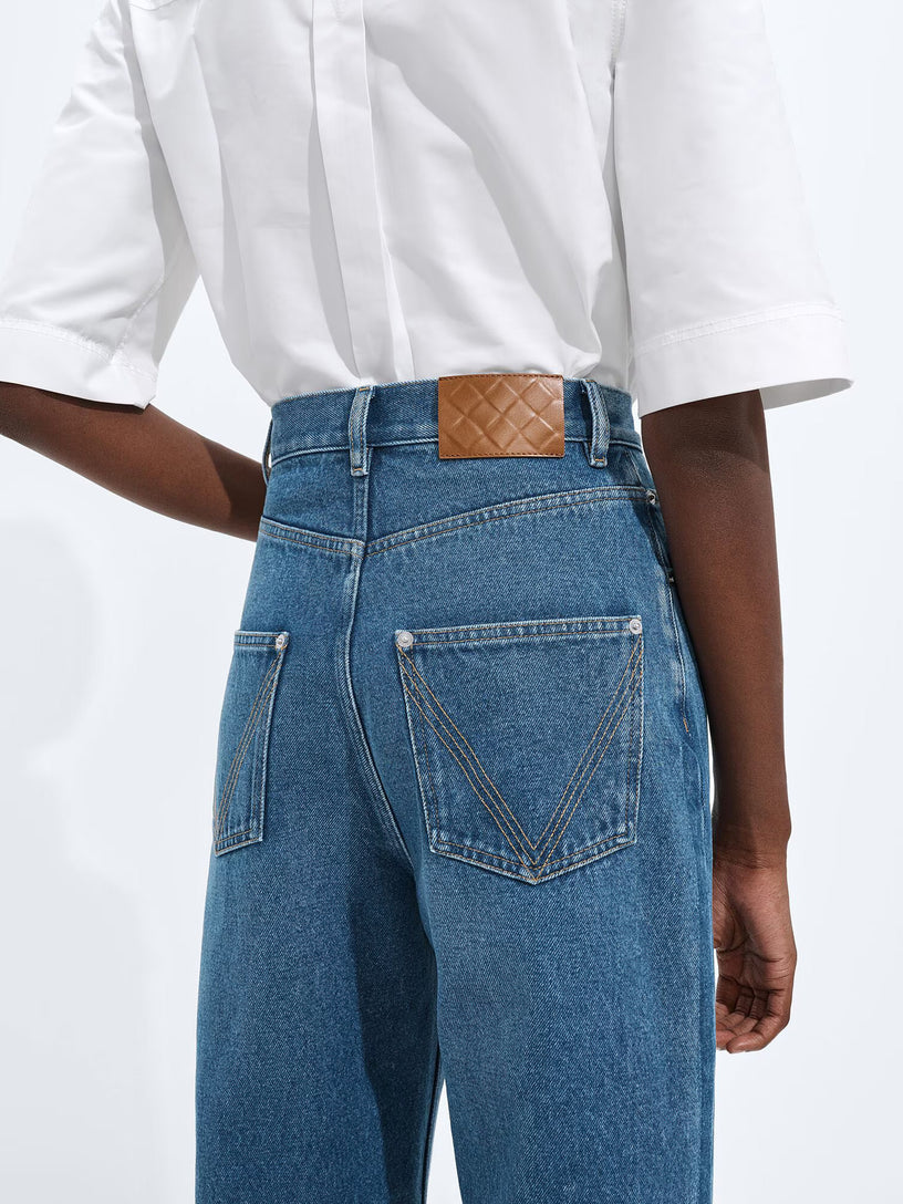 Medium Indigo Wide Leg Jeans