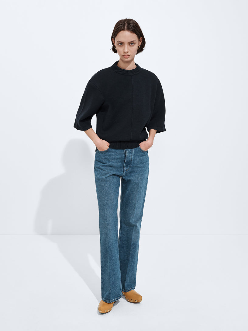 Jeans svasati lavaggio medio indaco