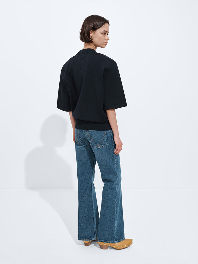 Jeans svasati lavaggio medio indaco