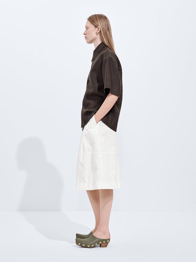 Pantaloni a culotte in tela di cotone compatto