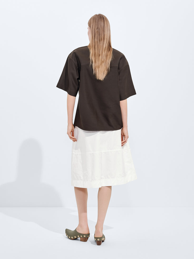 Pantaloni a culotte in tela di cotone compatto