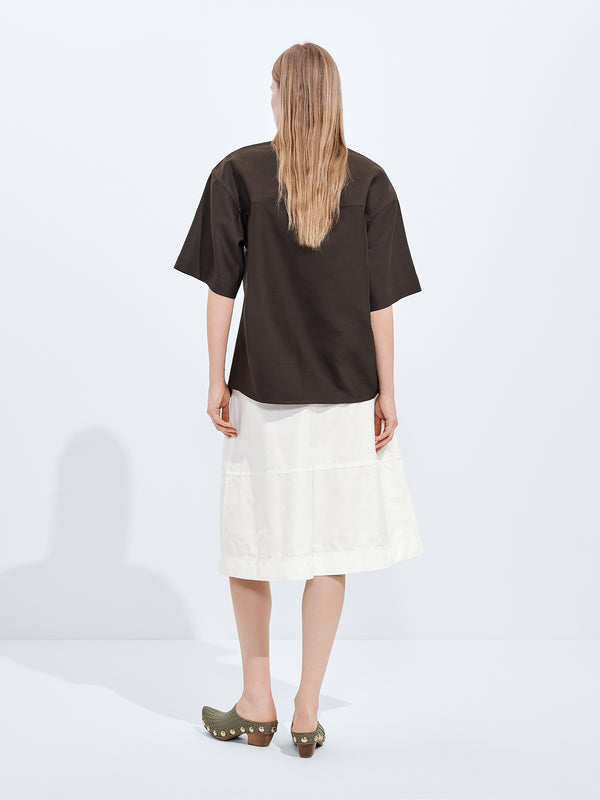 Pantaloni a culotte in tela di cotone compatto
