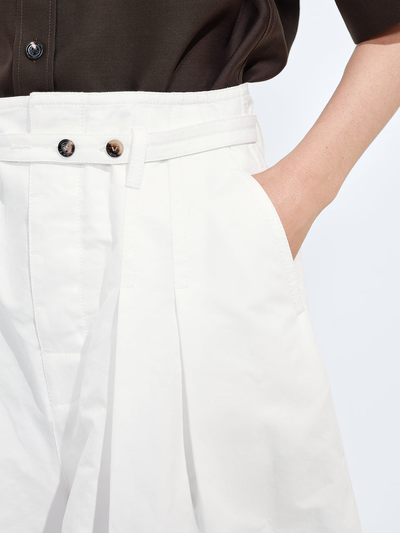 Pantaloni a culotte in tela di cotone compatto