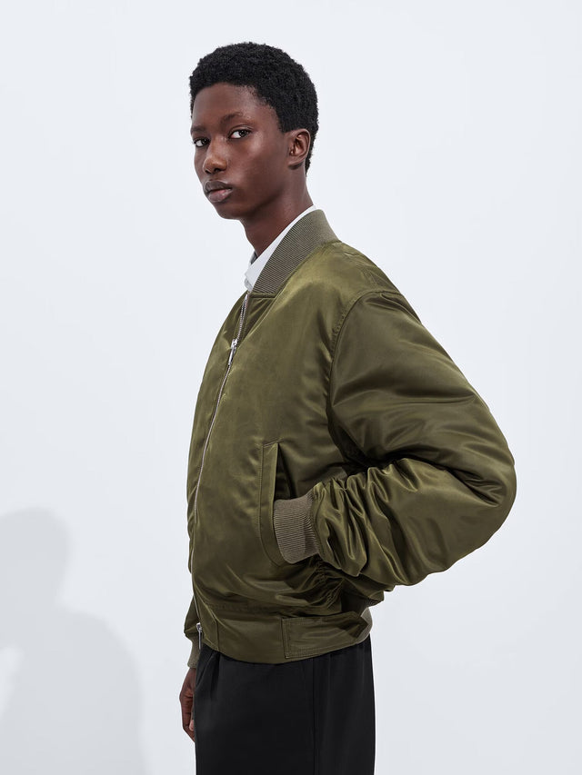 Padded Nylon Bomber Jacket
