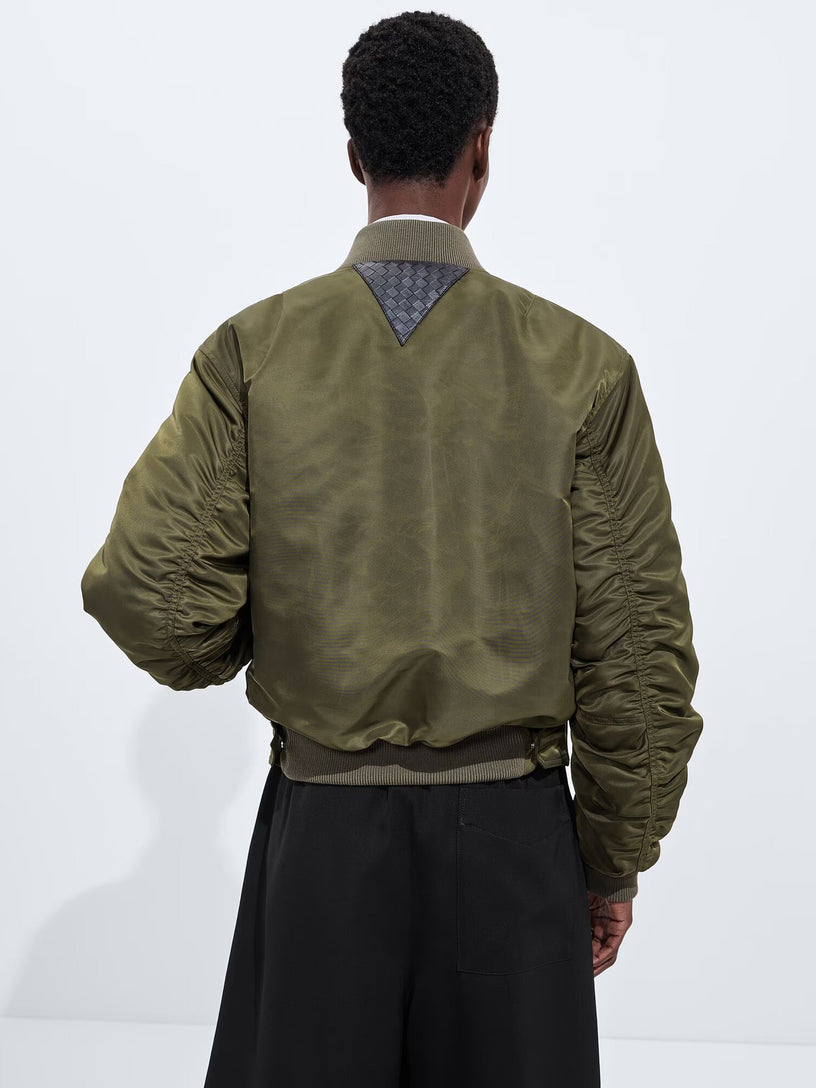 Padded Nylon Bomber Jacket