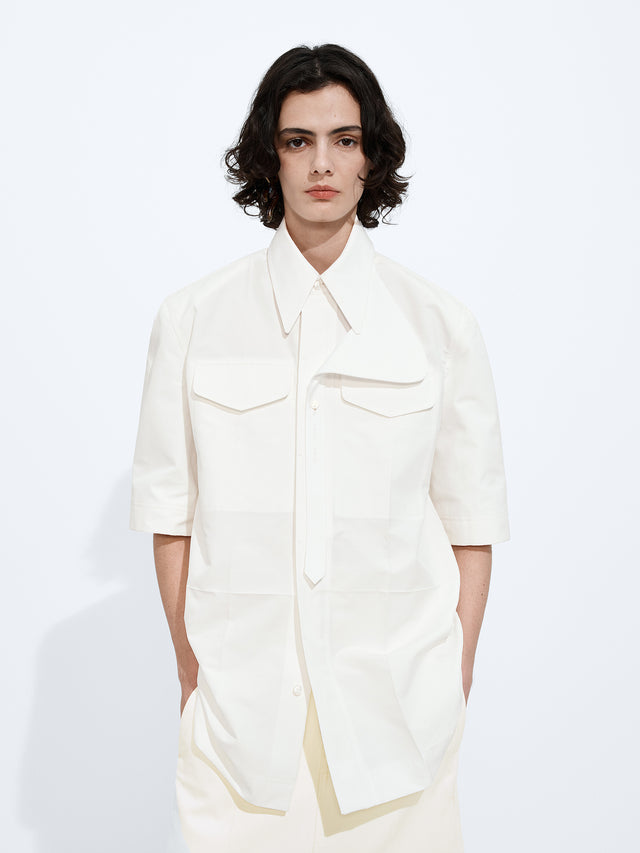 Camicia in tela di cotone compatto