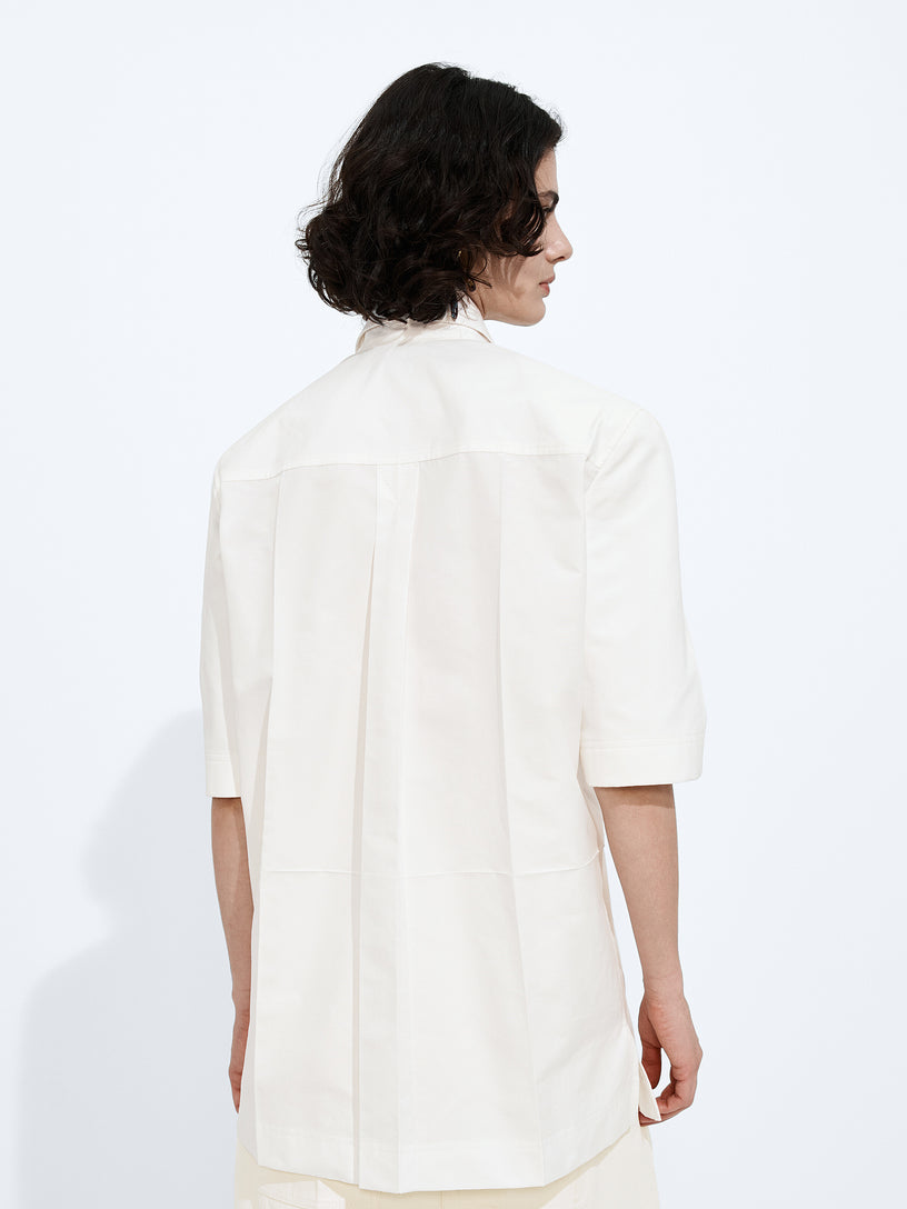 Camicia in tela di cotone compatto