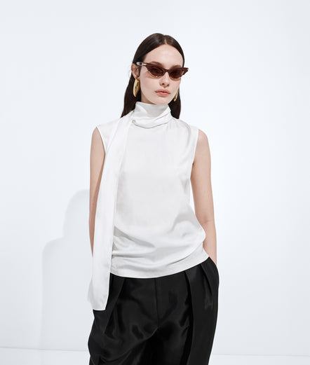 Top in satin di seta