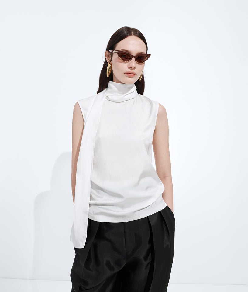 Top in satin di seta