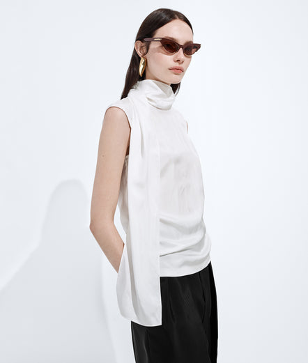 Top in satin di seta