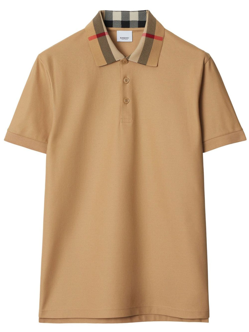 Check collar polo shirt