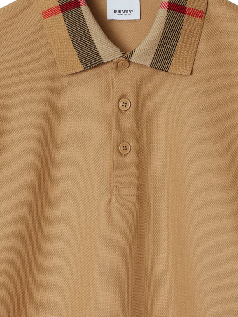 Check collar polo shirt