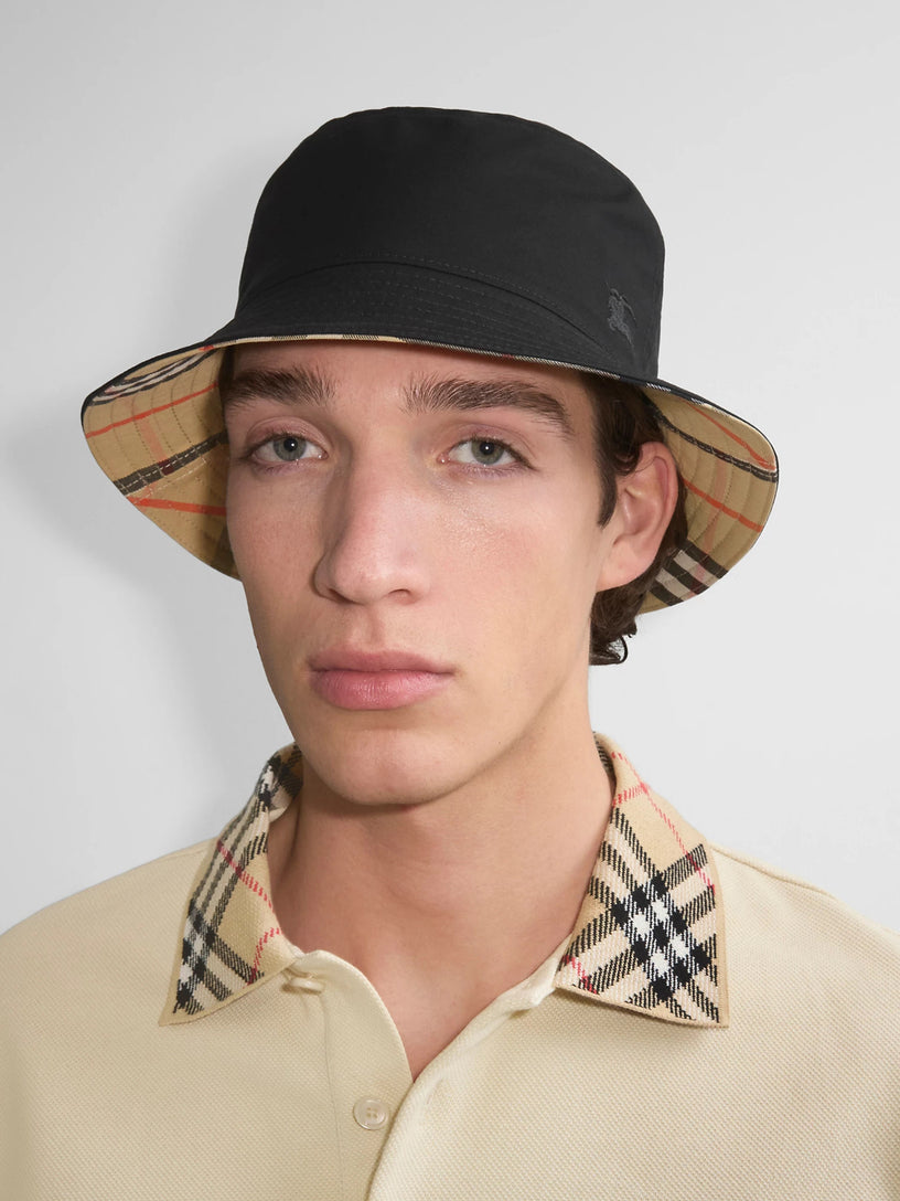 Reversible gabardine fisherman cap