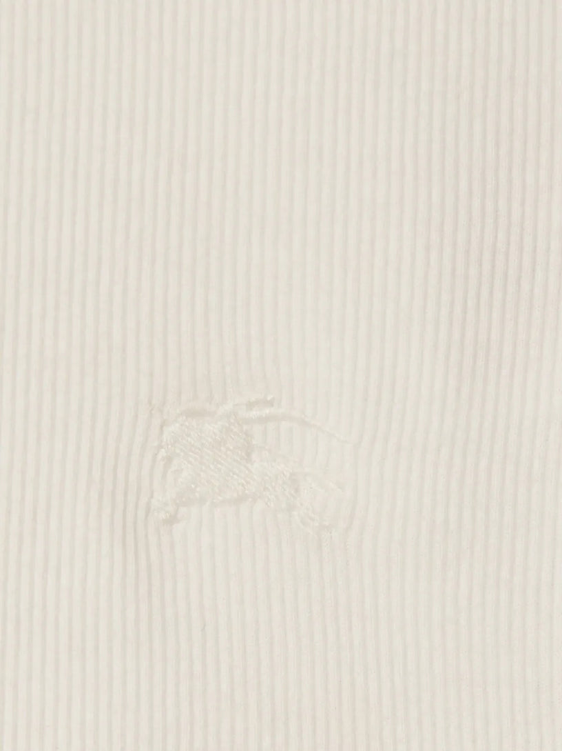 Cotton blend tank top with check trim