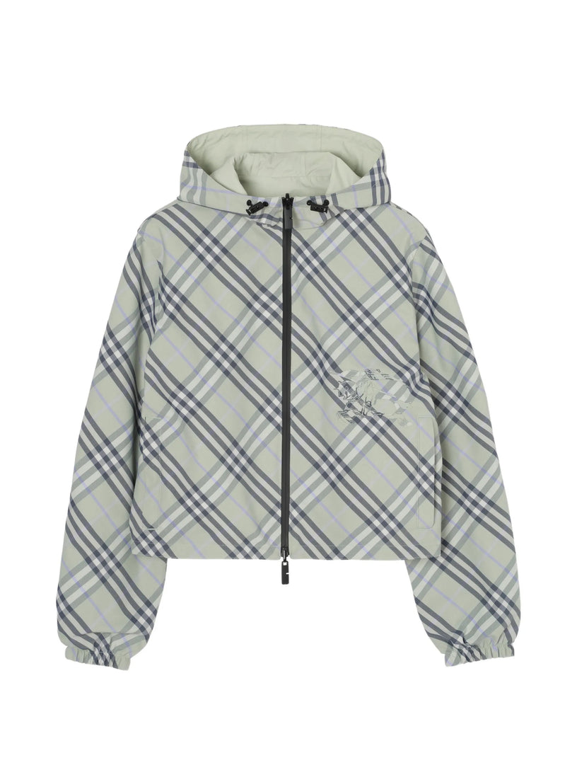 Reversible cropped Check jacket
