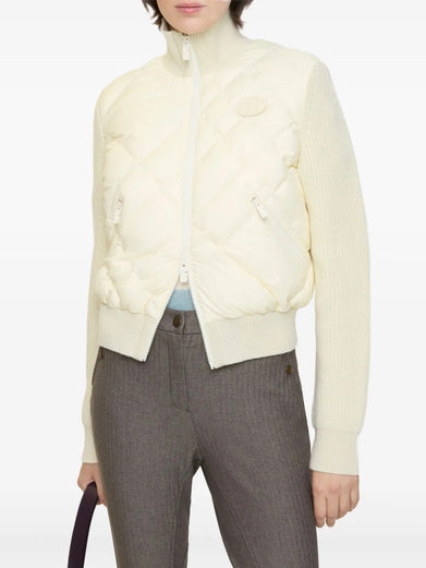 Check-stitch Nylon and Wool Jacket