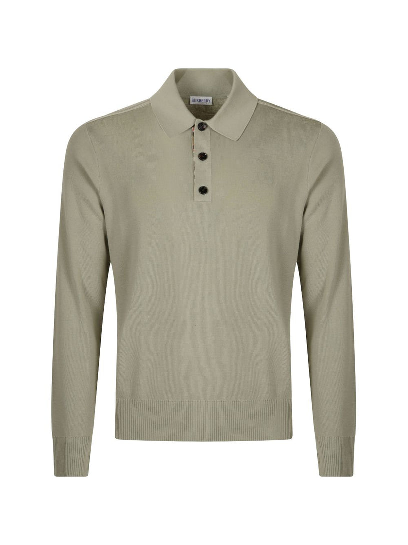 Long-sleeve Wool Polo Shirt