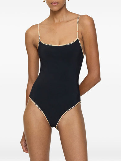 Check Trim Swimsuit