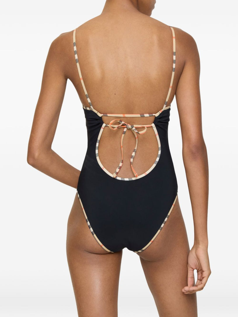 Check Trim Swimsuit