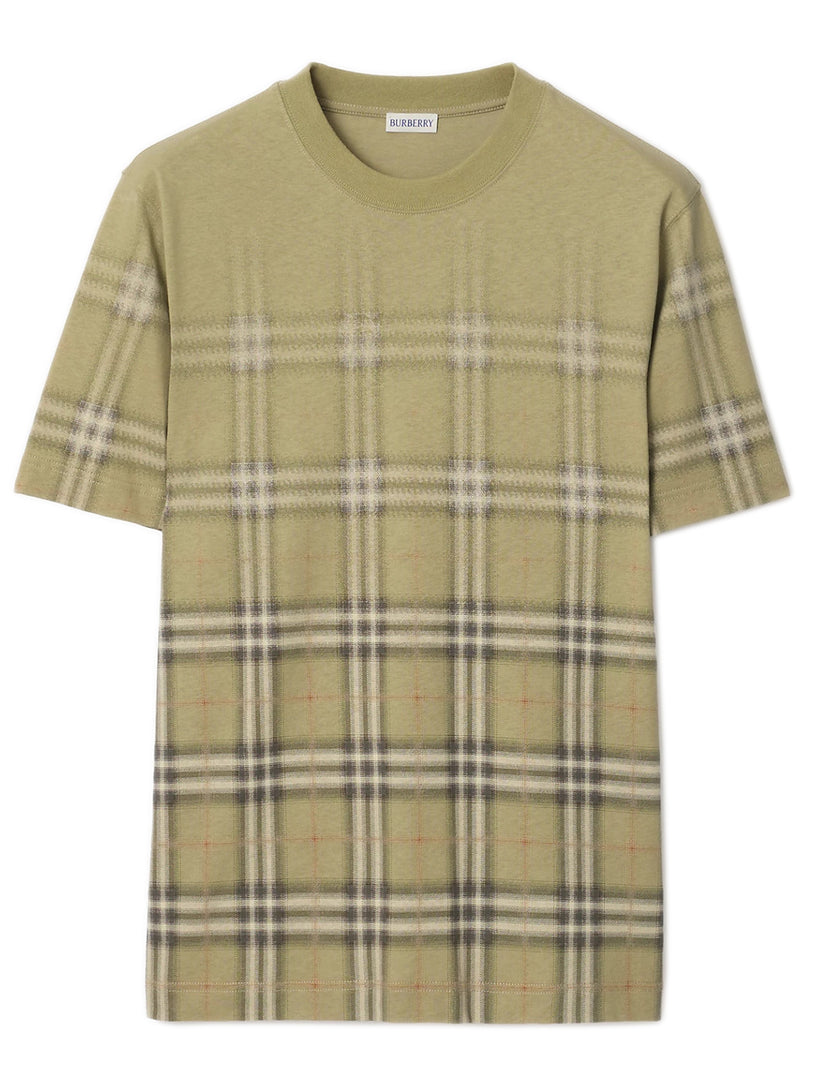 Gradient Check Cotton T-shirt