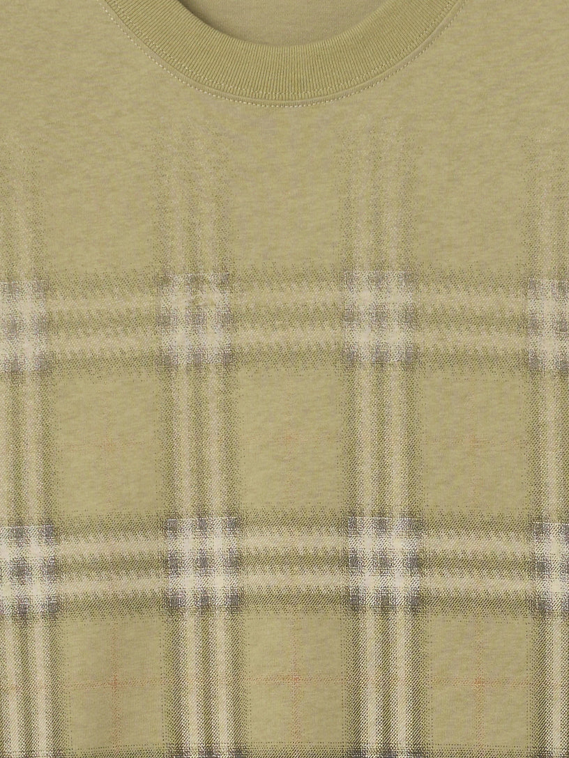 Gradient Check Cotton T-shirt