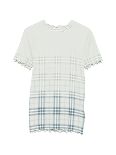 Gradient Check Stretch Cotton Top