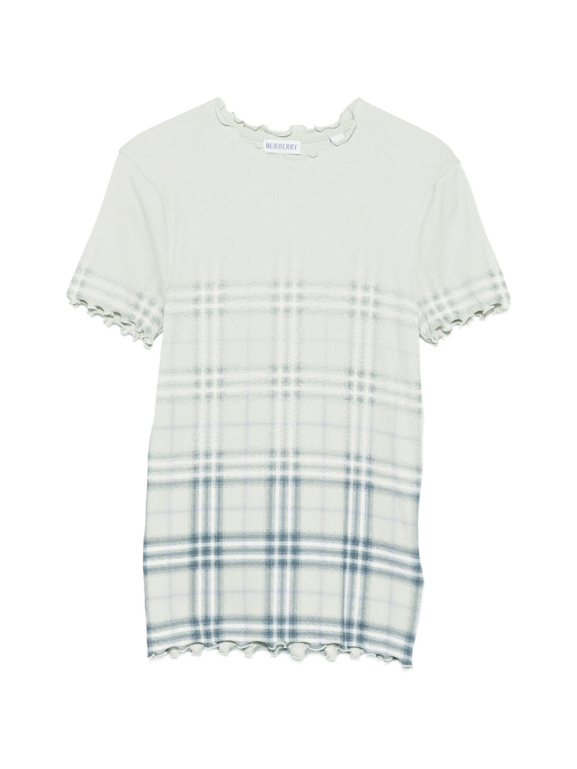 Gradient Check Stretch Cotton Top