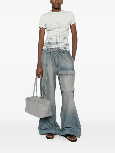 Gradient Check Stretch Cotton Top