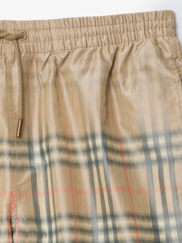 Beach boxer shorts with shaded check