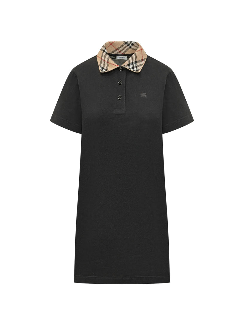 Check Collar Cotton Polo Shirt