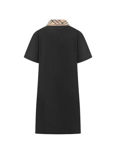 Check Collar Cotton Polo Shirt