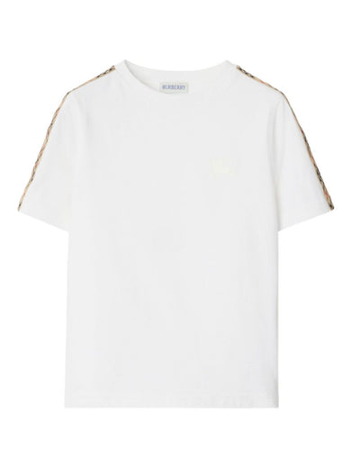 Check Trim Cotton T-shirt