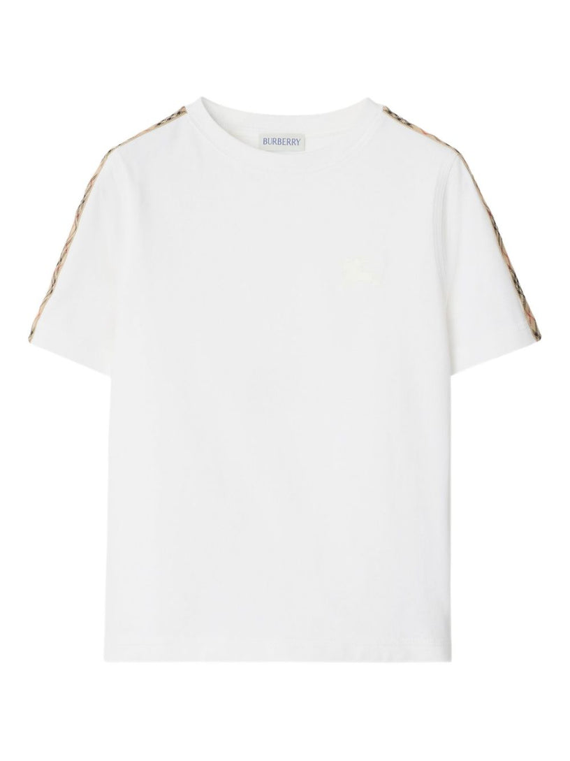 Check Trim Cotton T-shirt