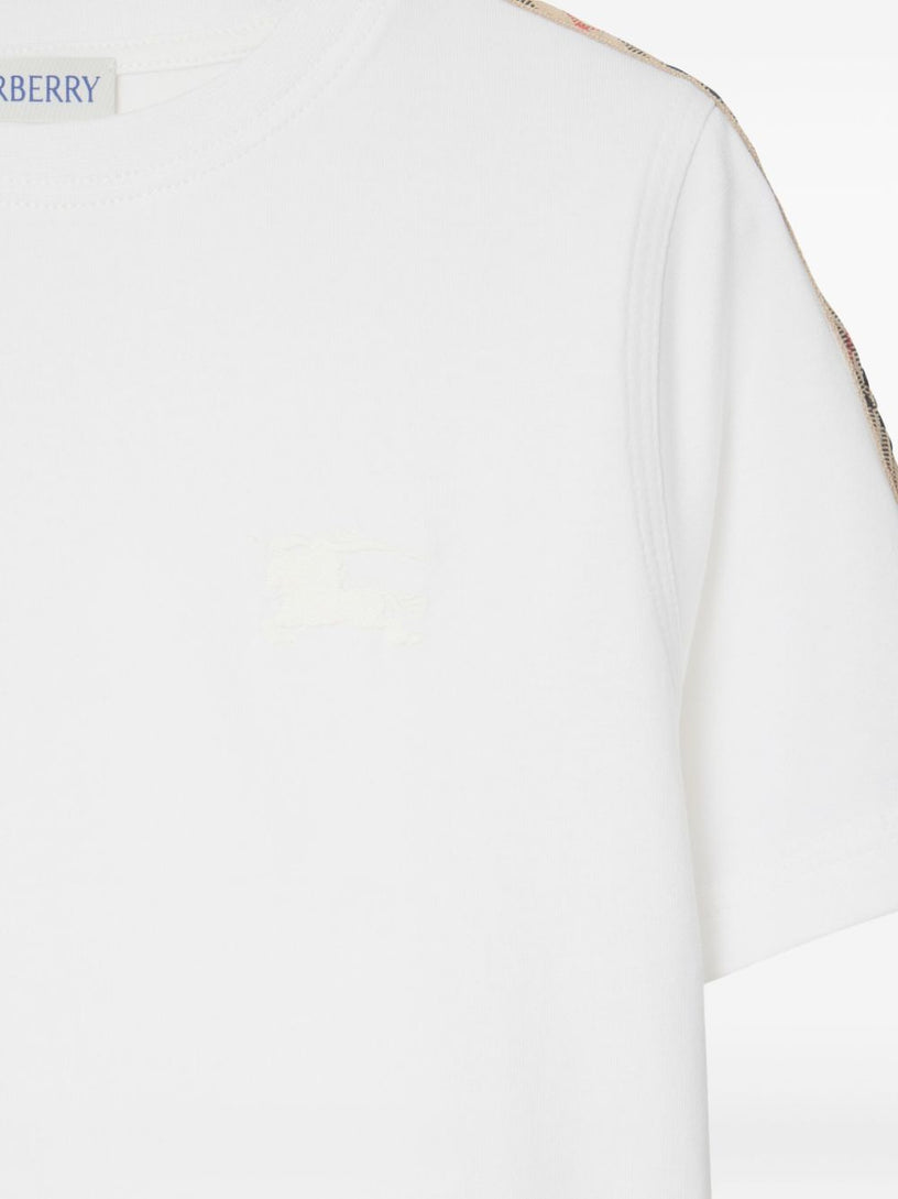 Check Trim Cotton T-shirt