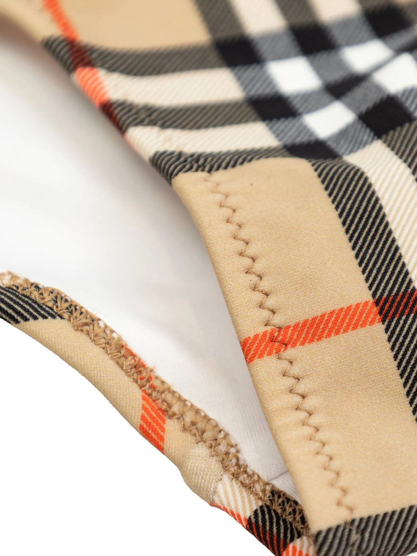 Ruffle Trim Check Swimsuit