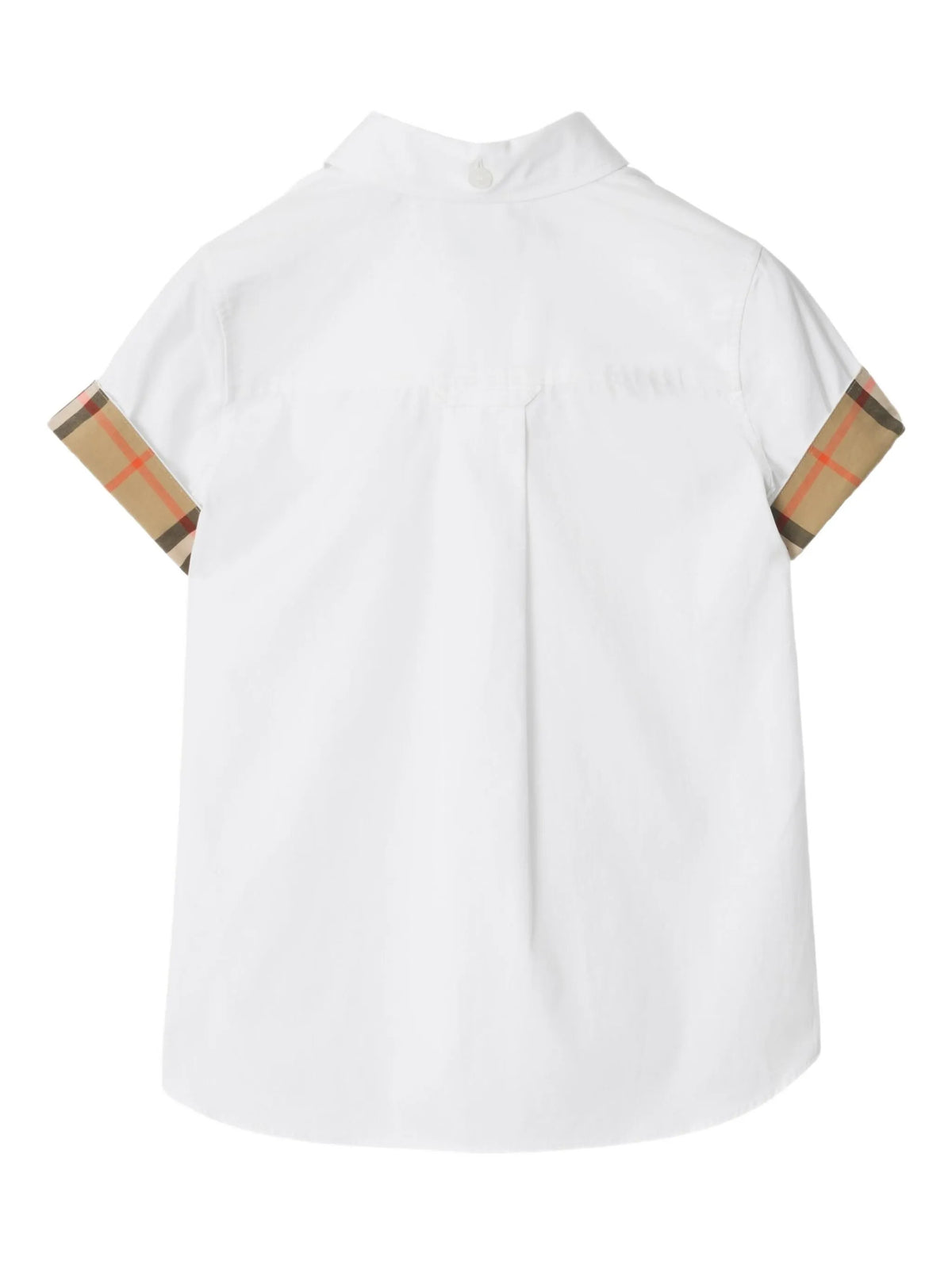 Check Trim Cotton Poplin Shirt