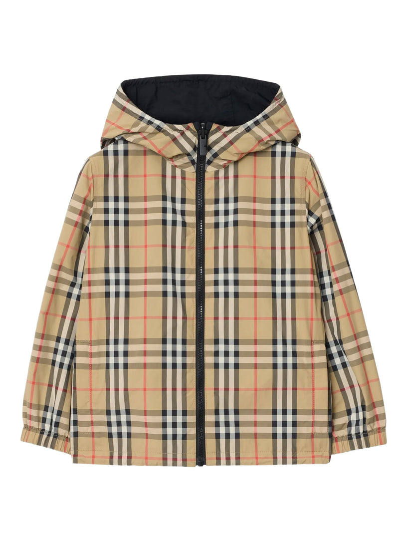 Reversible Check Hooded Jacket