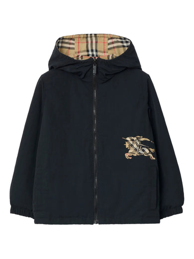 Reversible Check Hooded Jacket