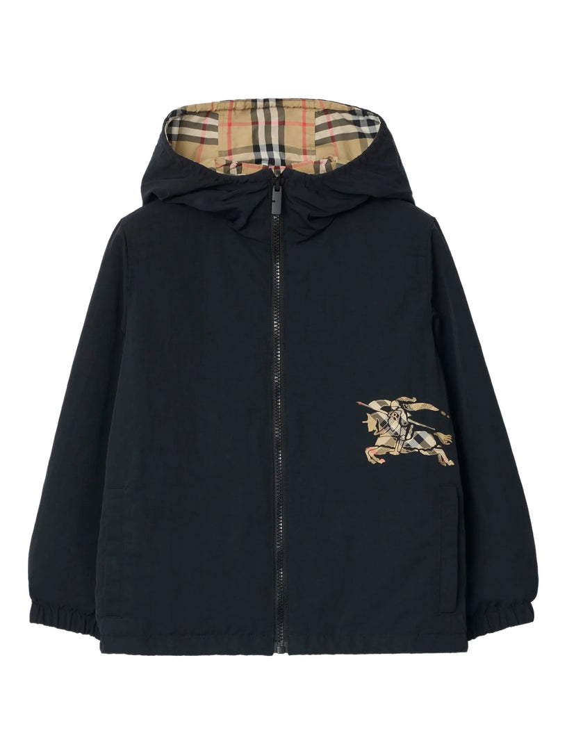Reversible Check Hooded Jacket